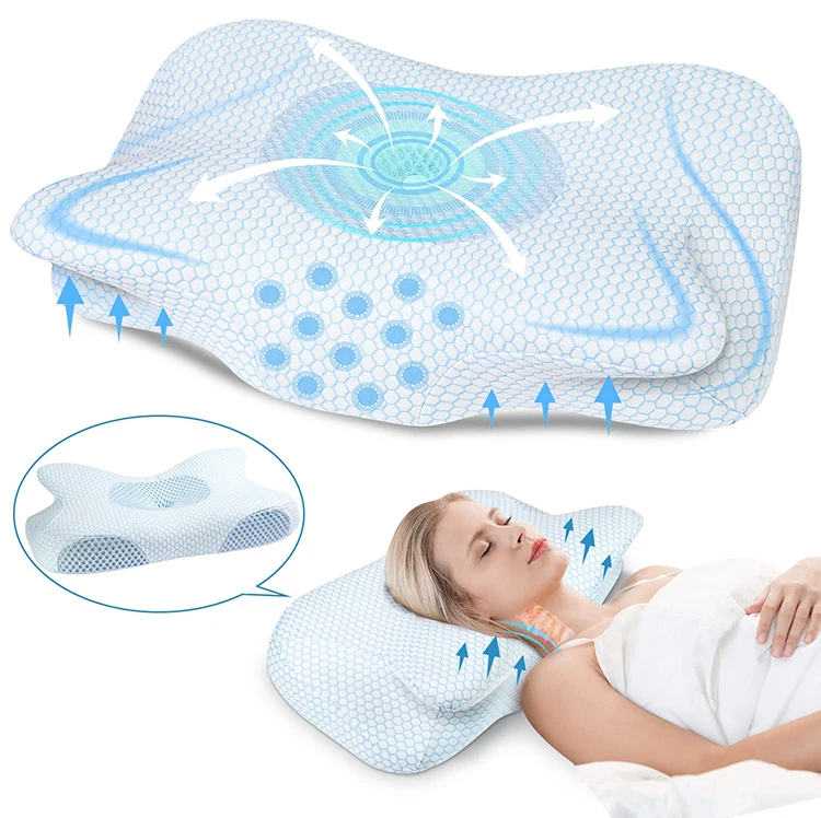 Comfort-Sleep-Almohada-Cervical-Neck-Orthopedic-Soft-Oreiller-Kissen-Gel-Memory-Foam-Spring-Support-Pillow-With-Cover
