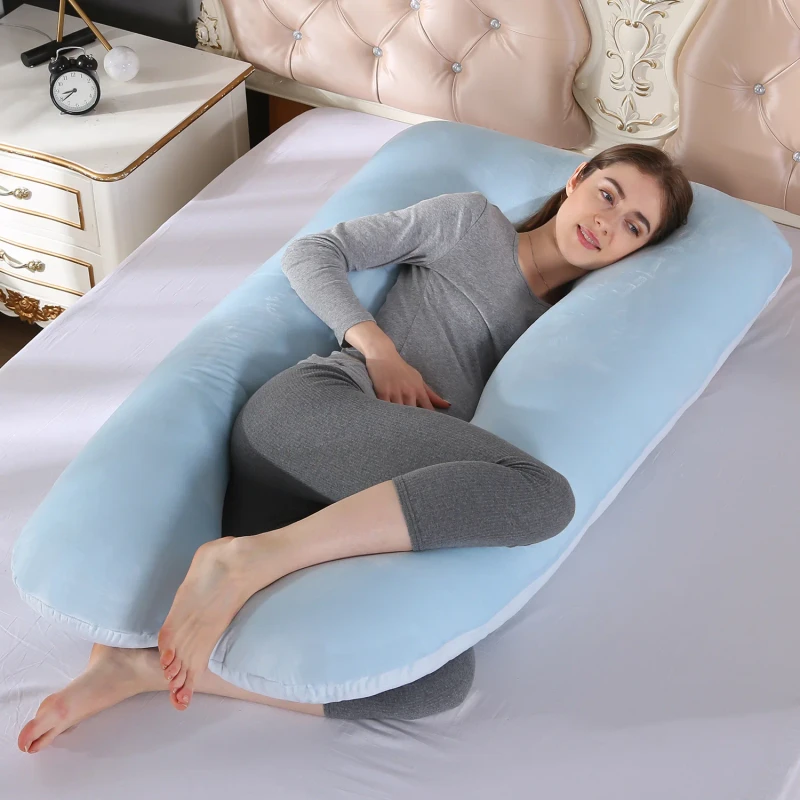 Comfortable-Breathable-Polyester-Pregnancy-Pillow-Full-Body-Sleep-Support-for-Maternity