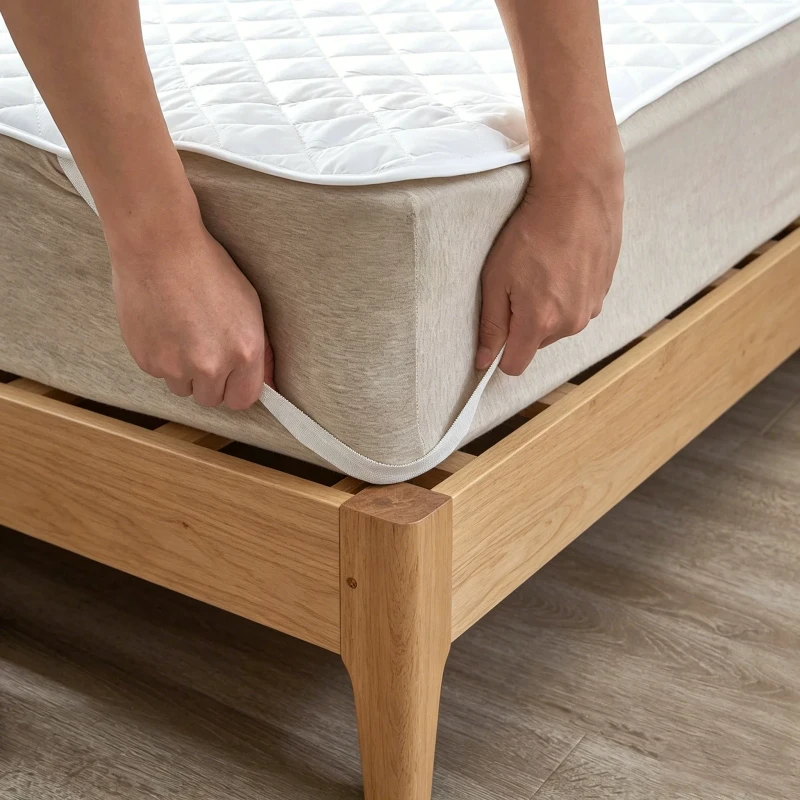 Comfortable-Cotton-Bamboo-Waterproof-Mattress-Topper-for-Memory-Foam-Bed