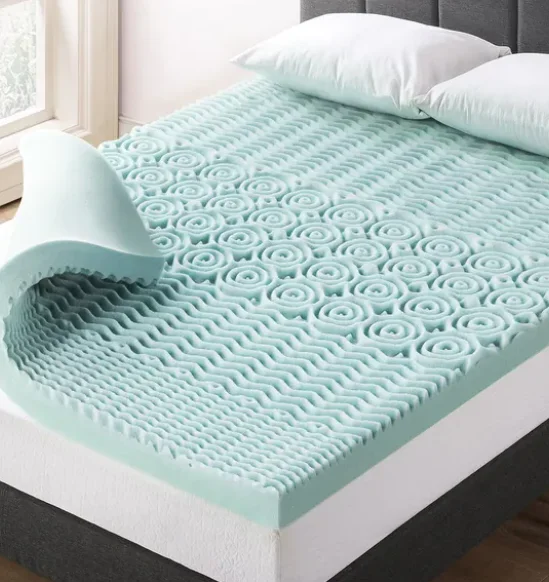 Comfortable-Customized-5-Zone-Cooling-Gel-Memory-Foam-Mattress-Topper