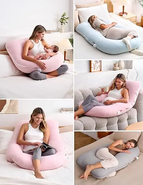 Comfortable-Maternity-Pillows-for-Pregnant-Women-U-Shape-Cozy-Full-Body-Wedge-Removable-Washable-Knit-Cotton-Pregnancy-Pillow