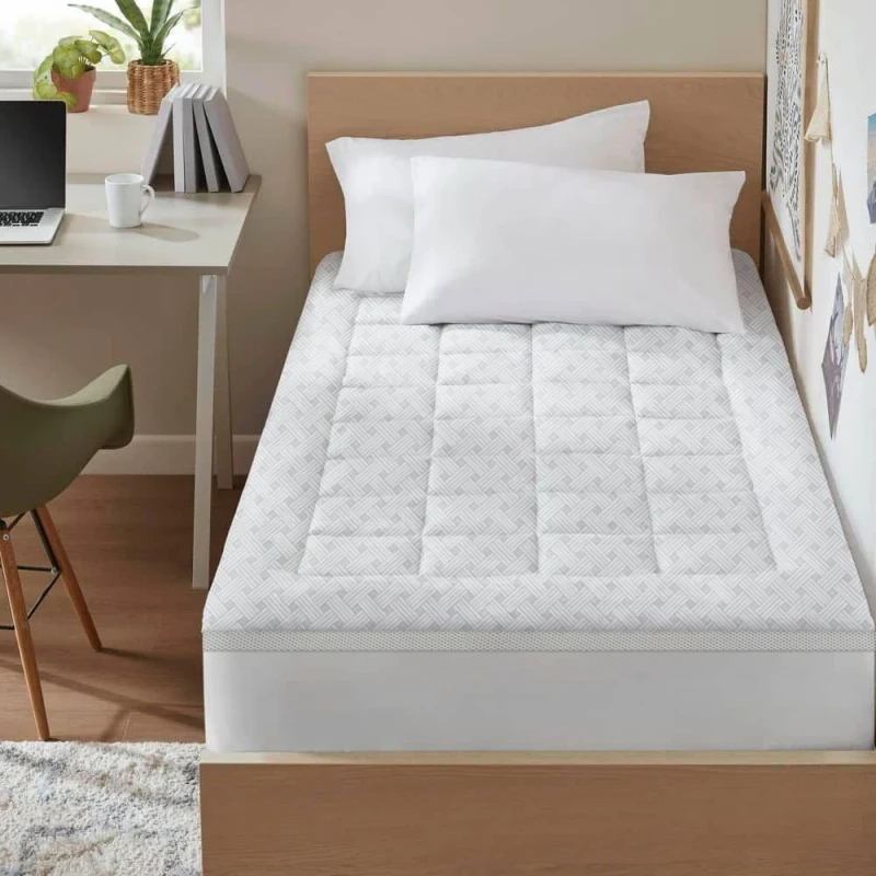 Comfortable-Soft-Foldable-BambooPolyester-Mattress-Pad-Dormitory-Thick-Mattress-Bed-Topper-Washable-Quilted-Eco-Friendly