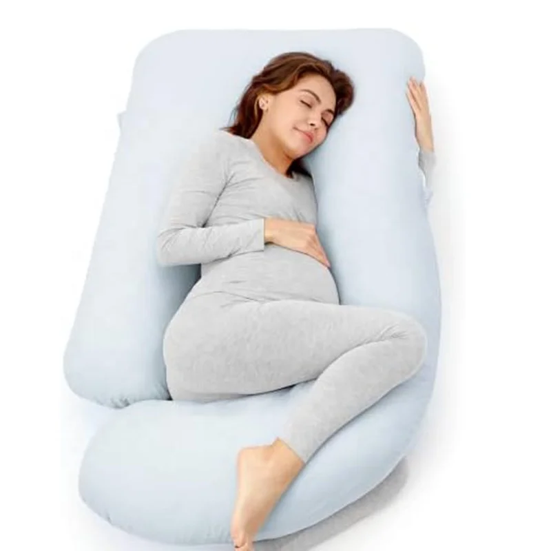 Comfortable-U-Shaped-Pregnancy-Body-Pillow-Polyester-Cotton-Filling-Machine-Washable-Big-Size-for-Side-Sleeping-Pregnant-Women