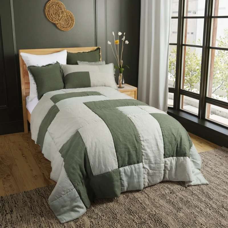 Comfortable-and-Stylish-Linen-Quilt-Set-Bedding-Essential-Bedspread-Set-with-Fringe-on-Pillow
