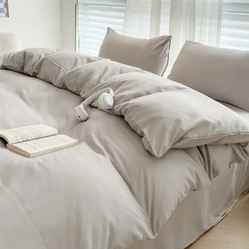 Comforter-Queen-Size-Neutral-4-Pieces-Comforter-Set-Lightweight-Solid-Bedding-Set-All-Seasons-Soft-Queen-Comforter-Set