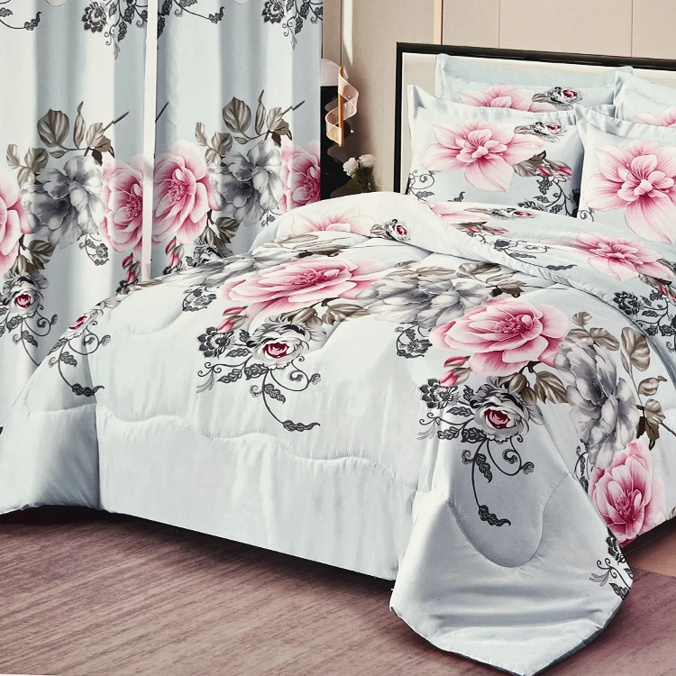 Comforter-Set-7-Piece-King-Size-Floral-Bedding-Set