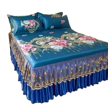 Cool-Home-Lace-Ruffled-Bed-Sheet-with-Printed-Cartoon-Skirt-Beauty-Salon-Compatible-Bedspread