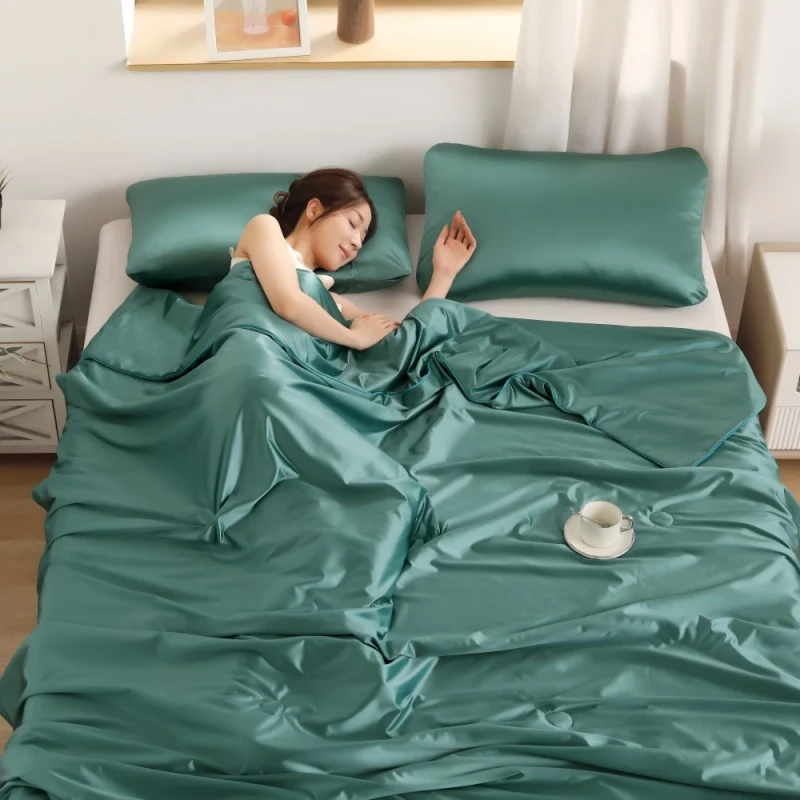 Cool-Silk-Ice-Cream-Summer-Quilt-Solid-Color-Home-Machine-Washable-Cross-Border-Foreign-Trade-Air-Conditioning-Quilt-Blanket
