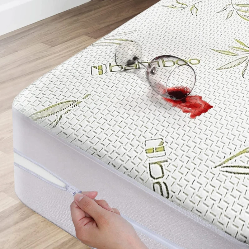 Cooling-6-Sides-Waterproof-Bamboo-Mattress-Protector-with-Zipper