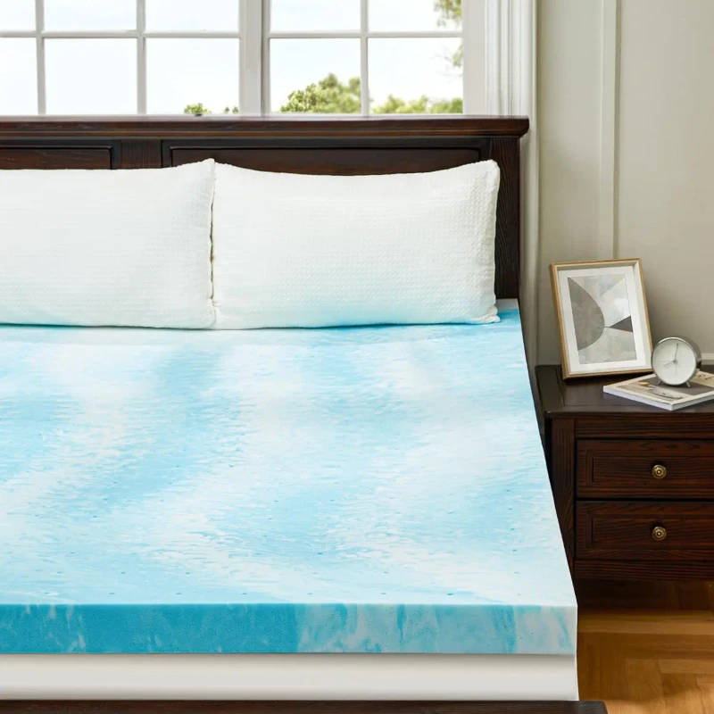 Cooling-Gel-Infused-Mattress-Pad-All-Night-Comfort-Breathable-Memory-Foam-Mattress-Topper