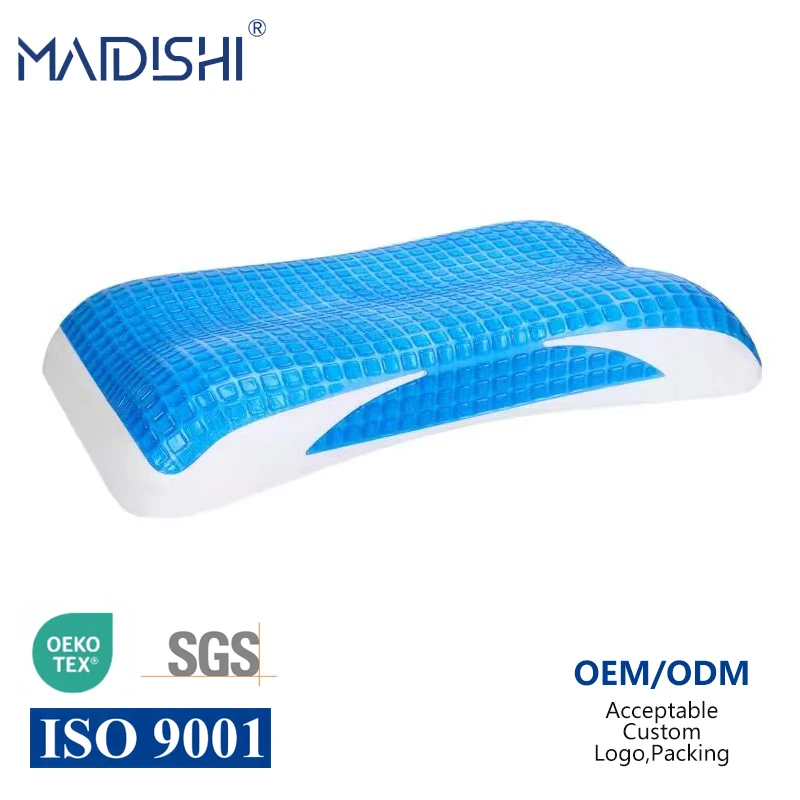 Cooling-Gel-Layer-Memory-Foam-Pillow-for-Neck-Back-Support-Wave-Shape-Anti-Static-200TC-Fabric-Healthy-Sleeping