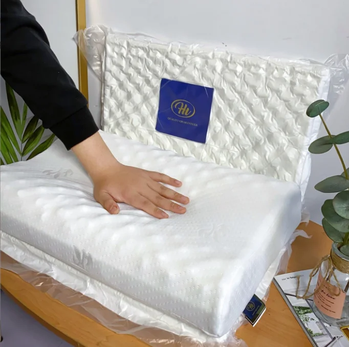 Cooling-Latex-Pillow-with-Memory-Features-Solid-Pattern-Rectangular-Bed-Cushion-Polyester-Fabric-for-Neck-Support