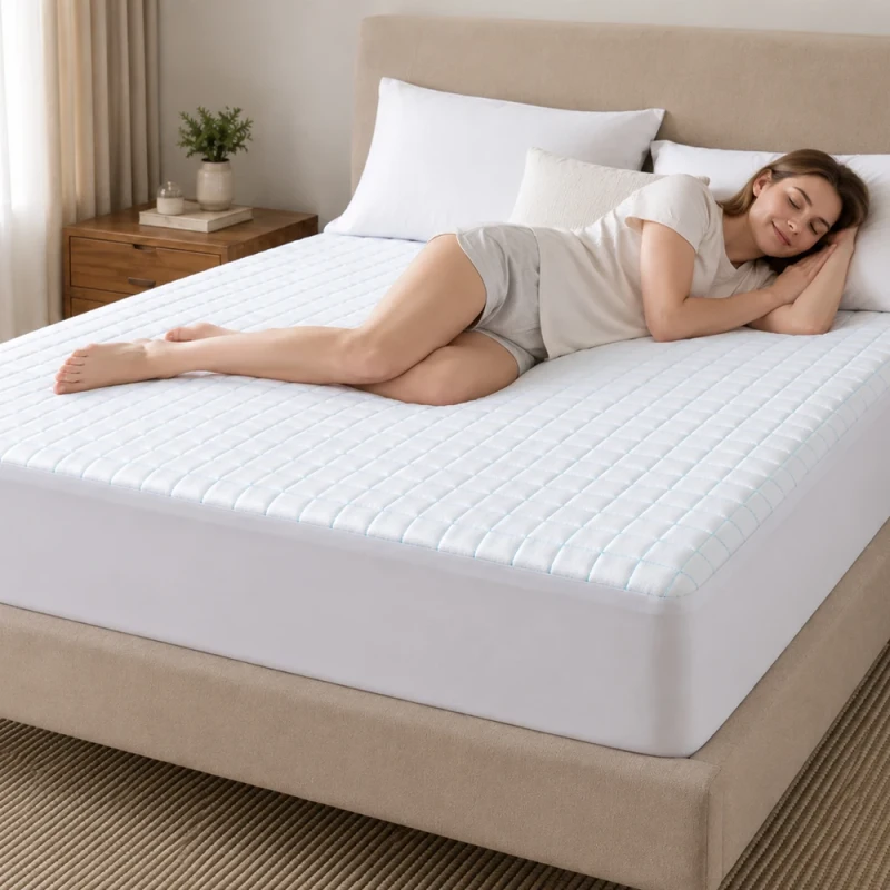 Cooling-Mattress-Protector-Ice-Fiber-100-Waterproof-Breathable-Soft-Bed-Cover-Deep-Pocket-Fits-7-15