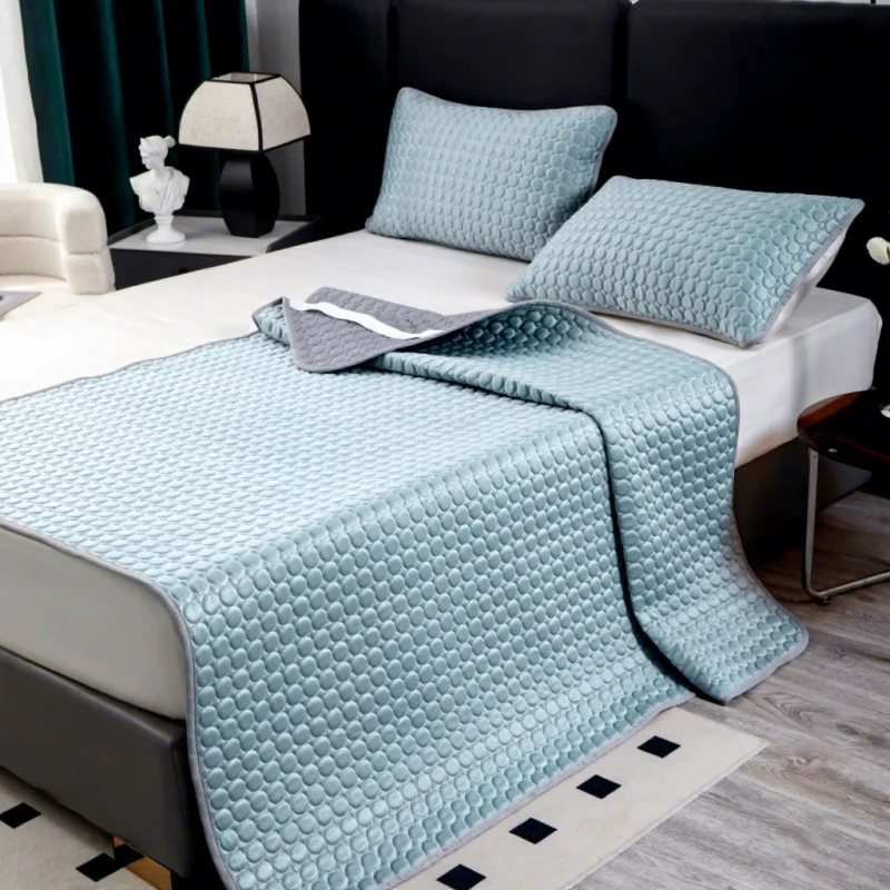 Cooling-Mattress-Topper-Soft-Breathable-Non-Slip-Waterproof-Eco-Friendly-300tc-Summer-Bedding-Anti-Bacteria-Silicone-Foam-Filled