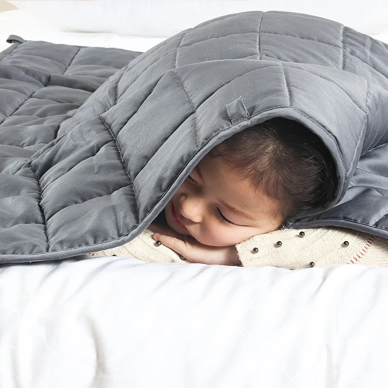 Cooling-Pressure-Blanket-Autism-Therapeutic-Heavy-Twin-Grey-Weighted-Blanket-with-Washable-Cover-for-Kids