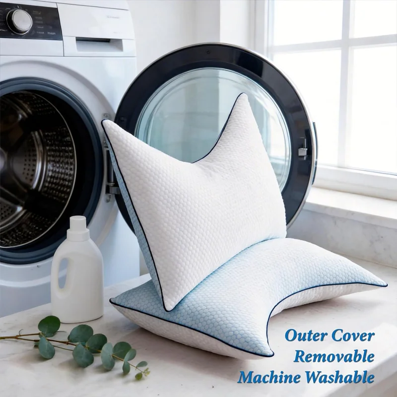 Cooling-Queen-Size-Cervical-Pillow-Shredded-Memory-Foam-Adjustable-Loft-Slow-Rebound-Neck-Pain-Relief-Breathable-Cover