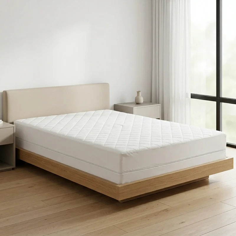 Cooling-Woven-Cotton-Polyester-Mahjong-Mat-Waterproof-Mattress-Cover-Anti-Bacteria-Bed-Bug-Protection-6-Sided-Zipper