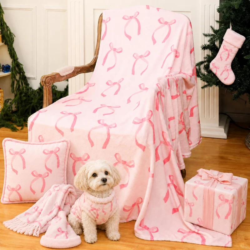 Coquette-Pink-Bow-Throw-Blanket-Ribbon-Winter-Farmhouse-Blanket-Couch-Sofa-Soft-Warm-Bed-Blankets-For-Women-Friends-Gifts