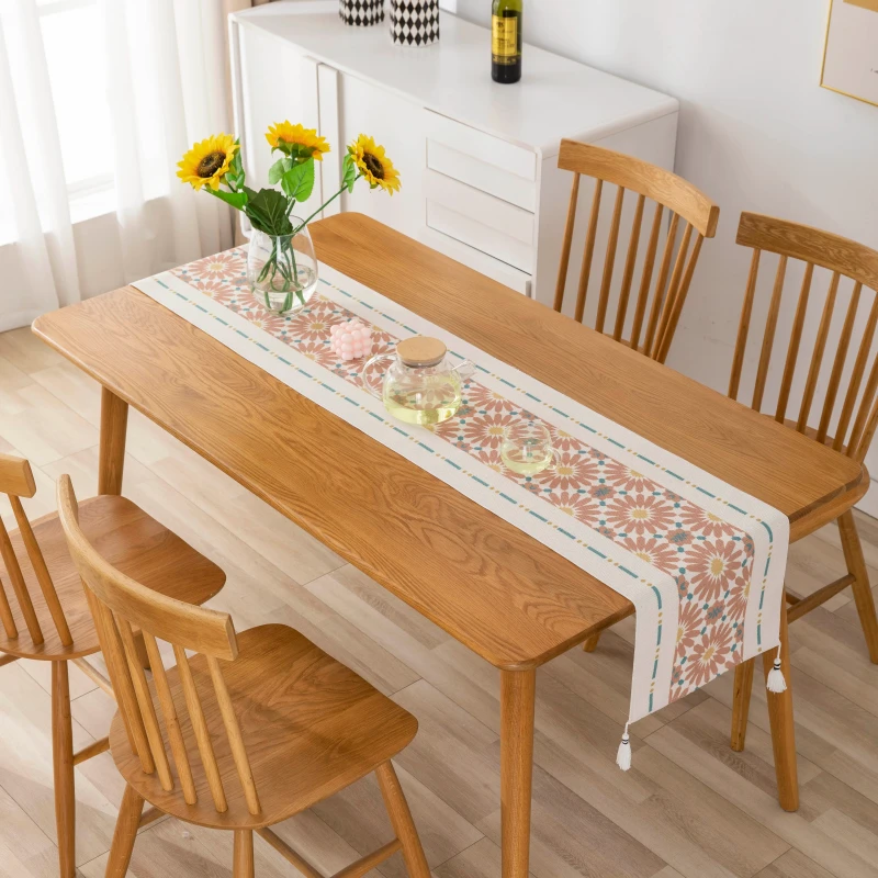 Cotton-Polyester-Geometric-Jacquard-Bed-Runner-Home-Decor-Wedding-Decor-Boho-Handmade-Tassel-Dining-Table-Runner-All-season