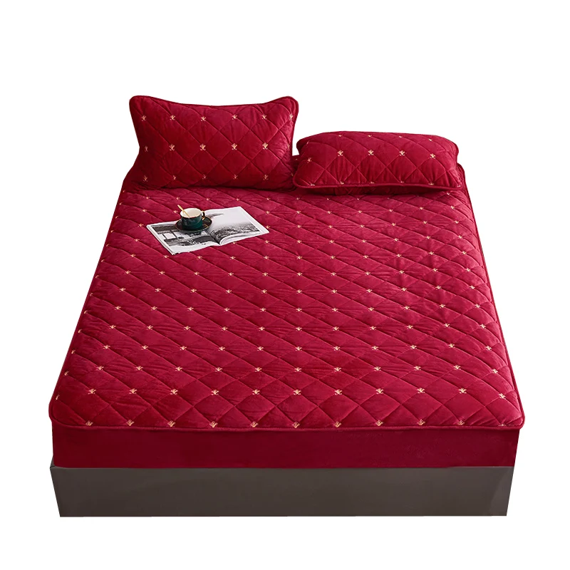 Cotton-Quilted-Embroidered-Velvet-Bedsheet-Elegant-Bedspreads-Coverlets