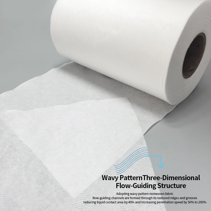 Cotton-Spunlace-Nonwoven-Fabric-60gsm-Wavy-Pattern-Soft-Nonwoven-Fabric-Rolls-for-Disposable-Face-Towels