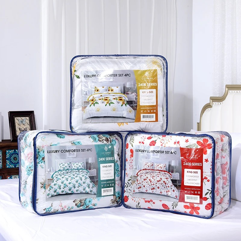 Cotton-Touch-Feeling-6-Pcs-Duvet-Set-with-Matching-Curtains-Floral-Printed-King-Size-Comforter-Sets-Bedding-Sheet-Set