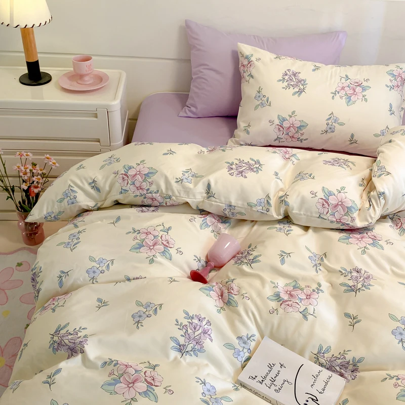 Countryside-Floral-Style-Fitted-Sheet-Sets-Flat-Bed-Sheet-Duvet-Cover-Bed-Sets-Printed-Bedding-Sets