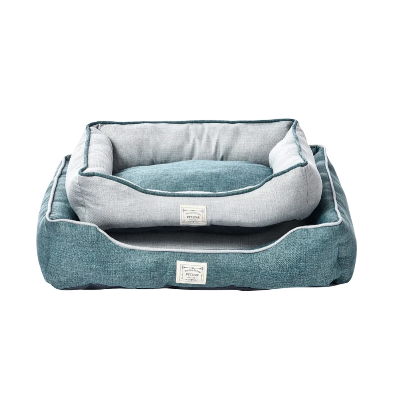 Cozy-Self-Cooling-Square-Pet-Bed-with-Dust-Proof-Surface-for-Small-Medium-Rectangle-Dog-Cat-Bed
