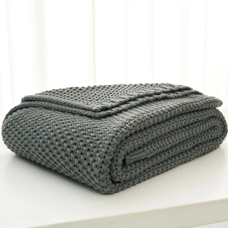 Cream-Knitted-Throw-Blanket-for-Couch-Soft-Cozy-Machine-Washable-100-Cotton-Sofa-Knit-Blankets-51-X-63-Inches