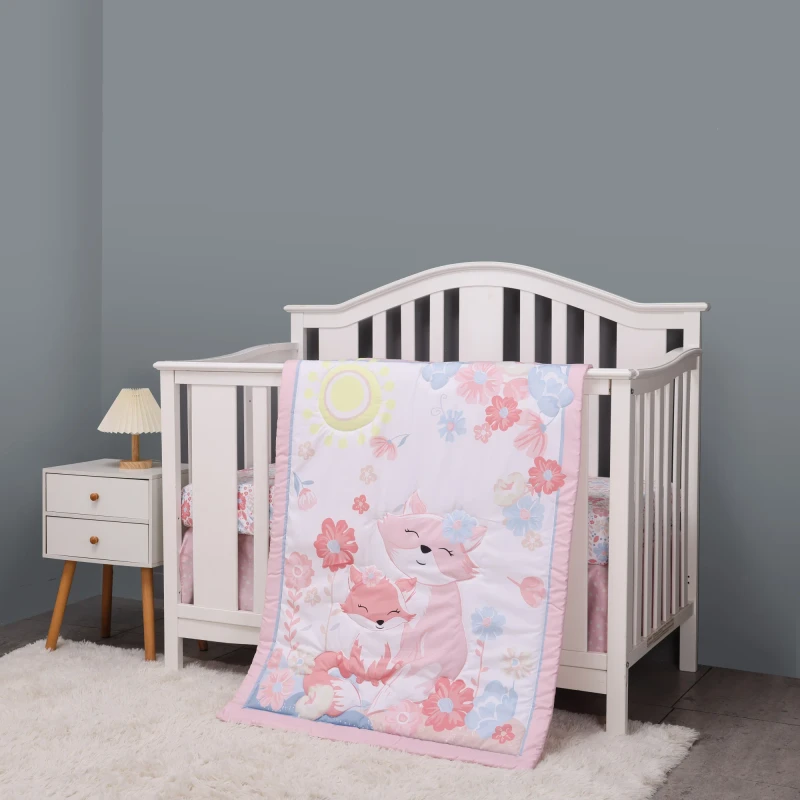 Crib-Bedding-Set-Baby-Girl-4pcs