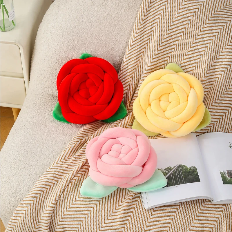 Cross-border-High-end-Birthday-Gift-Woven-Rose-shaped-Backrest-Flower-Shape-Sofa-Cushion-Throw-Pillow
