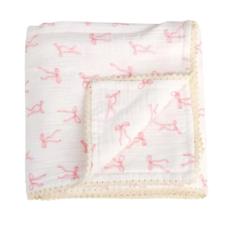 Custom-100-Cotton-4-Layers-Muslin-Swaddle-Blanket-with-Lace-Edge-Baby-Sleeping-Bedding-Cover