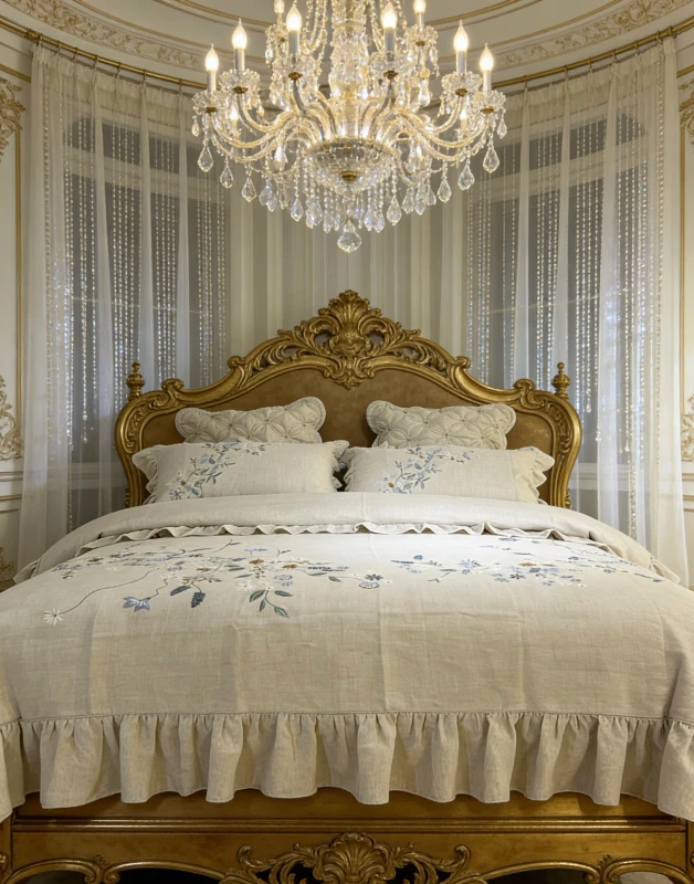 Custom-100-Hemp-4Pcs-Bedding-Set-with-Bed-Skirt-Heavy-Machine-Embroidery-Comfortable-Dry-Breathable-Antibacterial
