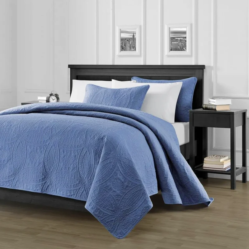 Custom-100-Polyester-40-Microfiber-Quilt-Set-Ultrasonic-Quilting-Emboss-Coverlet-Home-Use-Bedspread-with-Stitching-Technique