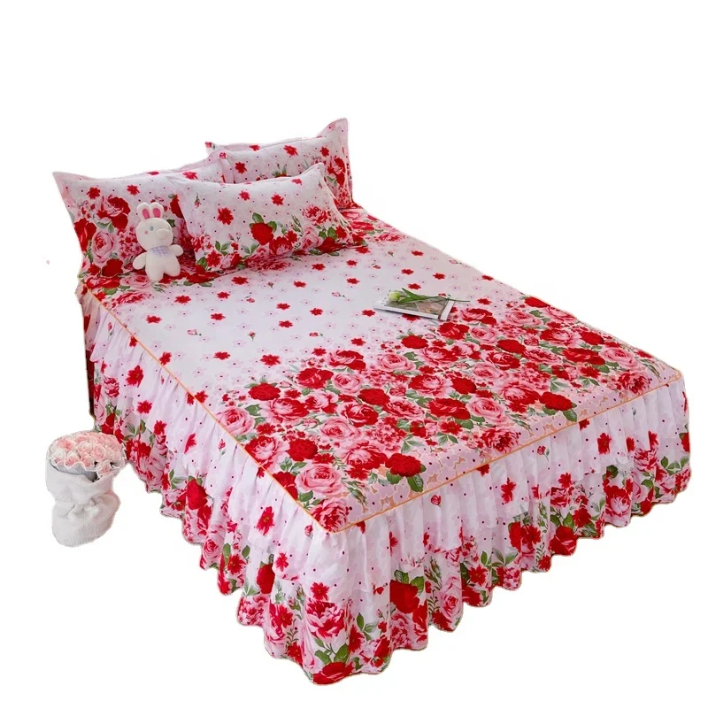Custom-100-Polyester-Bedding-Set-with-47-Colourful-Floral-Printed-Patterns-Bed-Skirt-Included-for-Bedroom-Decor