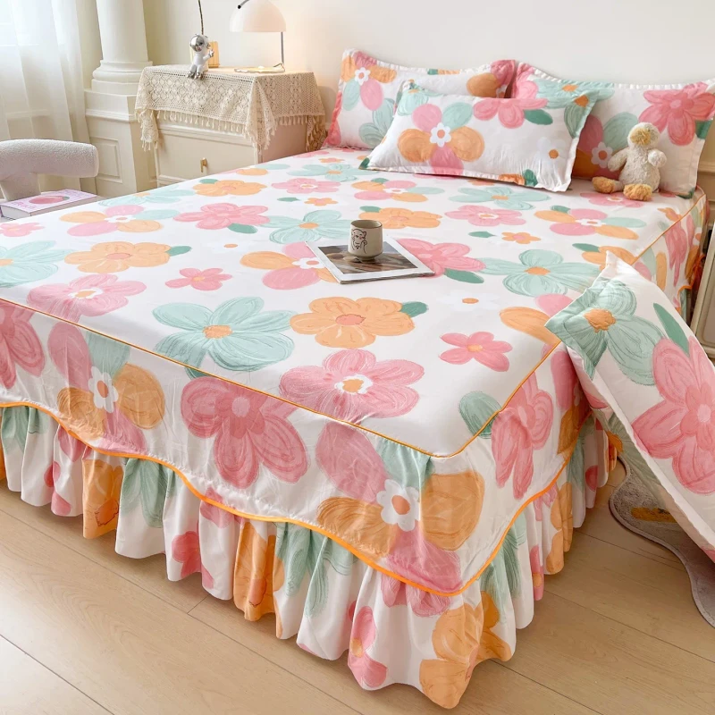 Custom-100-Polyester-Dust-Ruffle-Bed-Skirt-Printed-Design-Hotel-Bedding-Skirt-Set