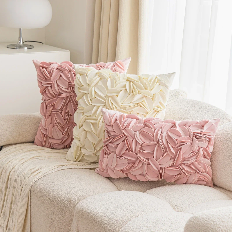 Custom-3D-Flower-Square-Throw-Pillow-Vivid-Petal-Velvet-Decorative-Cushion-Cover-Home-Use-Velvet-Duplex-Splicing