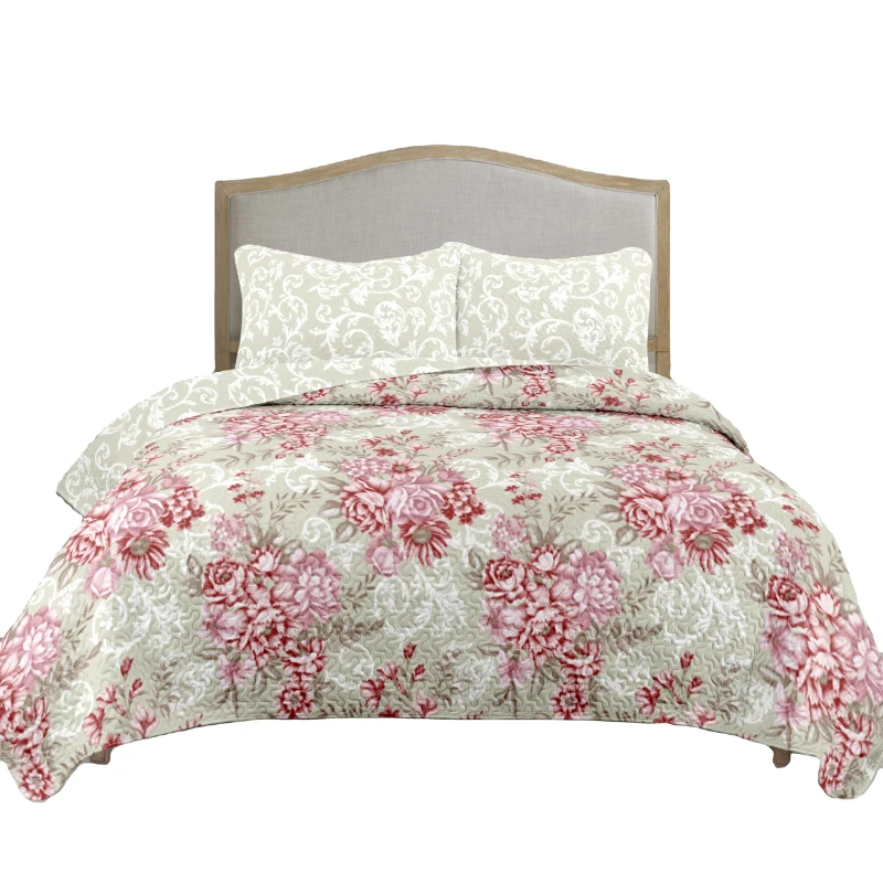 Custom-3D-Printed-Floral-Kantha-Quilt-Modern-Classic-Bedspread-OEM-Factory-Warm-Coverlet-Home-Use