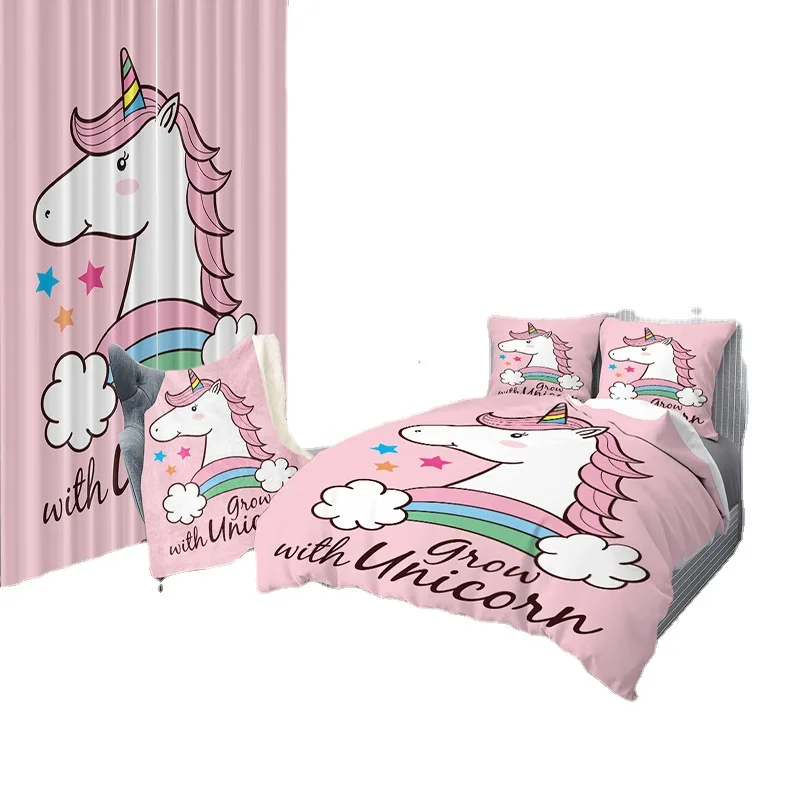 Custom-3D-Printed-Flower-Plant-Duvet-Cover-Set-with-Blackout-Curtain-High-Quality-Bedding