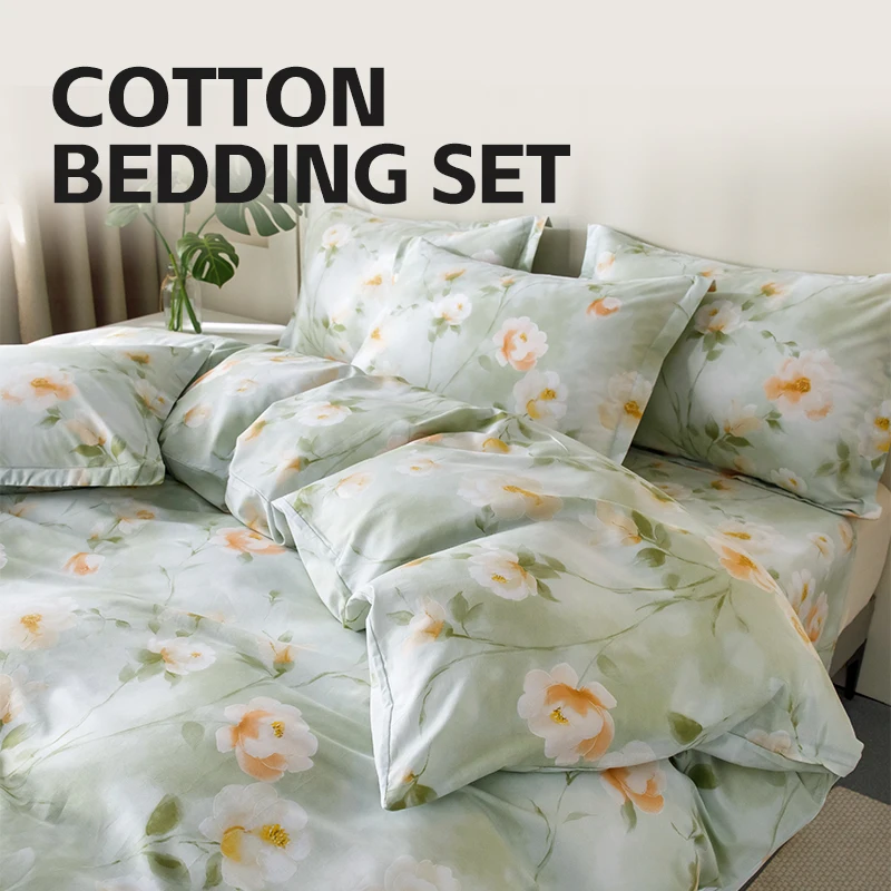 Custom-4-Pcs-Bed-Sheet-Duvet-Cover-100-Cotton-Bedding-Set-King-Size-Queen-Size-Full-Sheets-Sets-Super-Soft