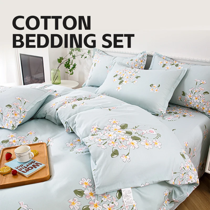 Custom-4-Pcs-Bed-Sheet-Duvet-Cover-100-Cotton-Bedding-Set-King-Size-Queen-Size-Full-Sheets-Super-Soft