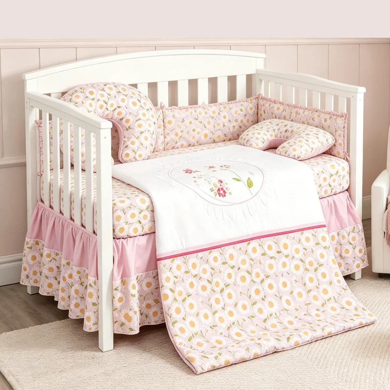 Custom-Baby-Crib-Bedding-Set-5-Pcs-100-Cotton-Newborn-Cot-Bedding-Sets-Kids-Bed-Set-for-Toddlers-Nursery-Set-Cartoon-Pink-Girls