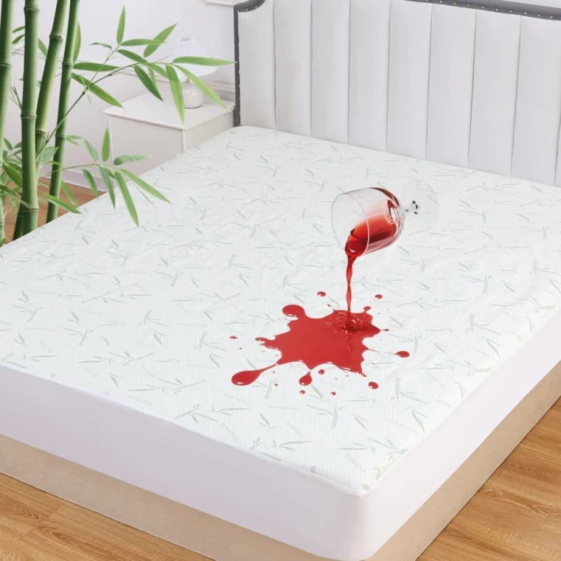 Custom-Bamboo-Waterproof-Mattress-Protector-With-Antibacterial-Breathable-Features-Cooling-Bed-Cover-For-All-Season-Use