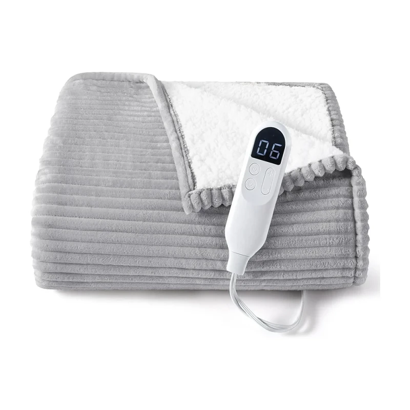Custom-Color-Strip-Flannel-Sherpa-Fleece-Soft-Throw-Heated-Electric-Blanket-for-Winter-With-5-Heat-Settings