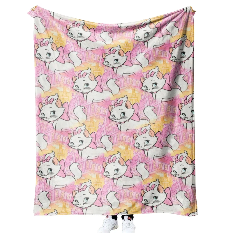 Custom-Design-Ultra-soft-Cozy-Plush-Cute-Kitten-Marie-Cat-can-add-label-Plush-Fleece-Flannel-bedding-throw-Blankets