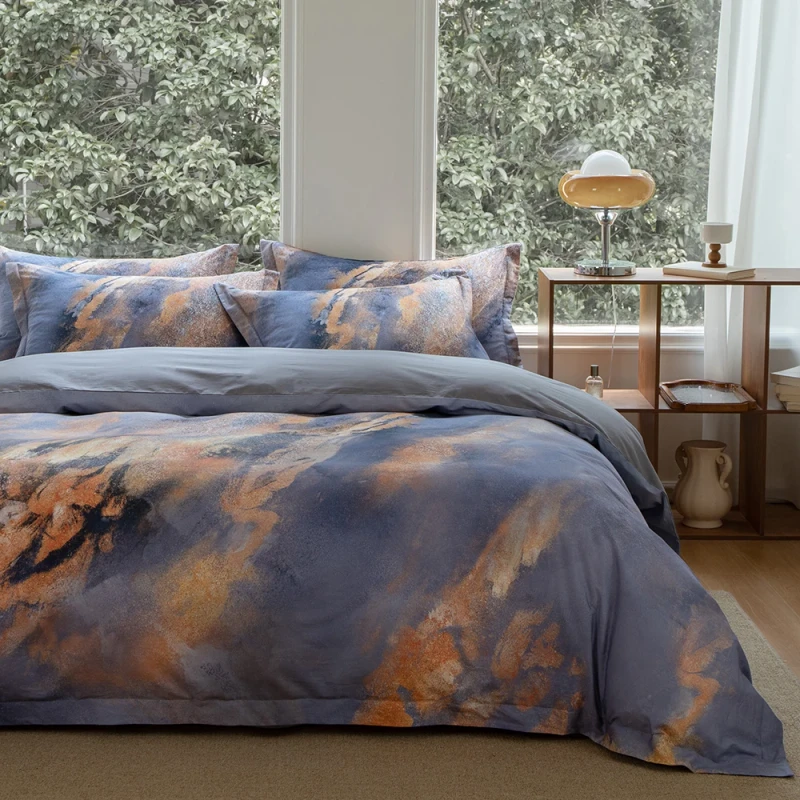 Custom-Digital-Print-Fabric-Microfiber-Bedding-Painting-Style-Duvet-Cover-Sets-Bed-Sheet-Set