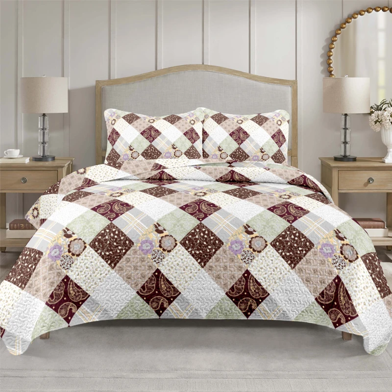 Custom-Durable-Printed-Quilts-Bedding-Bedspreads-Full-Size-Modern-Style-with-Polyester-Filling-for-Hotels