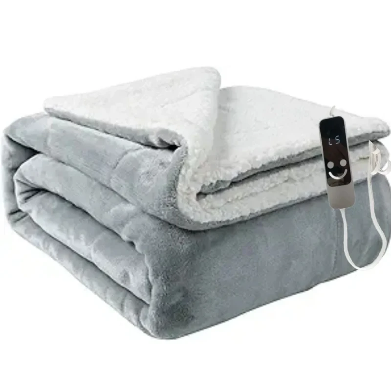 Custom-Eco-Friendly-Quilted-Electric-Heated-Minky-Sherpa-Throw-Blanket-Twin-Queen-King-Size-for-Home-Hotel-Use