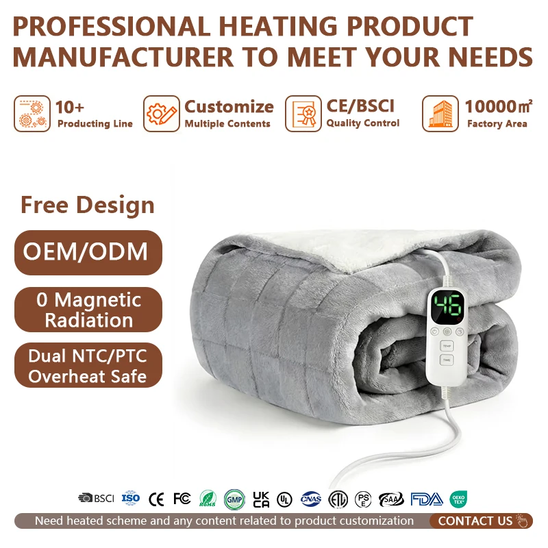Custom-Electric-Throw-Blanket-Heated-Blankets-100-240V-EU-UK-US-Plug-Machine-Washable-OEM-ODM-Electric-Heating-Throw