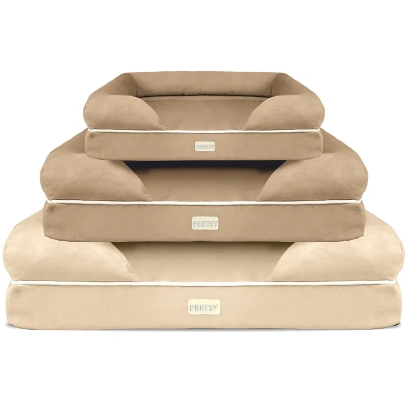 Custom-Factory-Large-Orthopedic-Washable-Waterproof-Luxury-Fashion-Modern-Square-Polyester-Fill-Pet-Cat-Dog-Bed